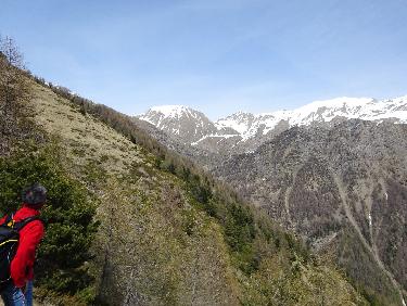 Le pic de Pied Brun et la tÃªte de Chante-Perdrix vus du sentier en balcon