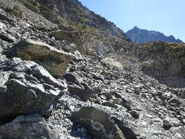 Le pierrier au nord de l&apos;aiguille de la Vache