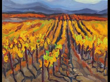 Les vignes du Cruet vues par le peintre