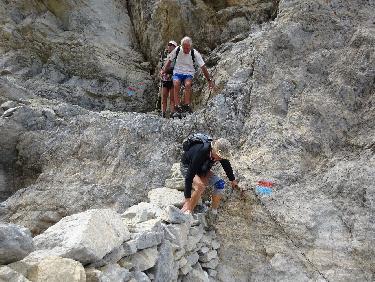 Monte Scaletta : passage cablÃ© en versant sud