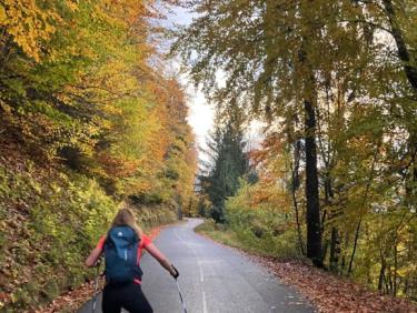 Ski nordique dans l&apos;après-midi