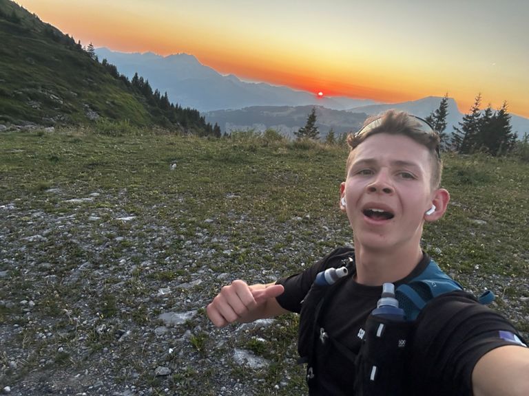 Trail coucher du soleil