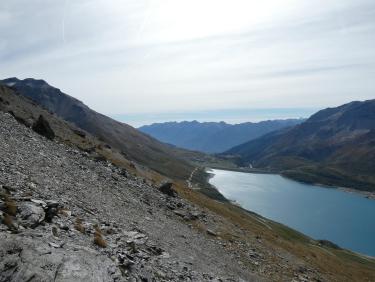 Ouillon des Arcellins par le col de la Met- Descente face S du col de la Tomba, sentier des 2000, DH La Ramasse.