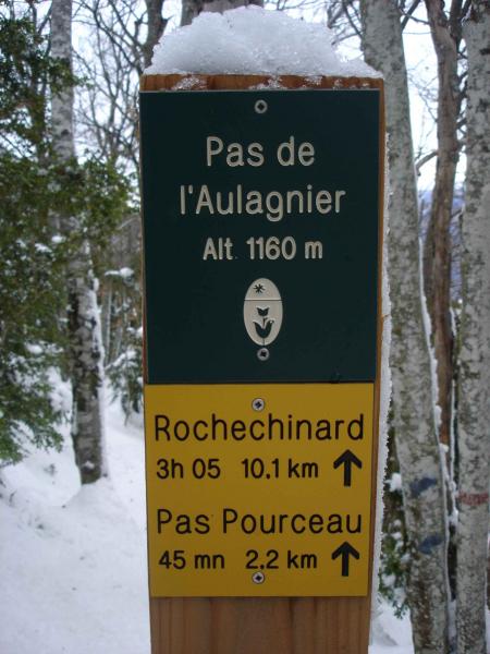 Panneau Pas de l'Aulagnier