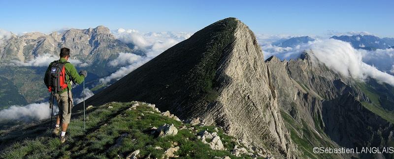 Panorama de la crête sommitale