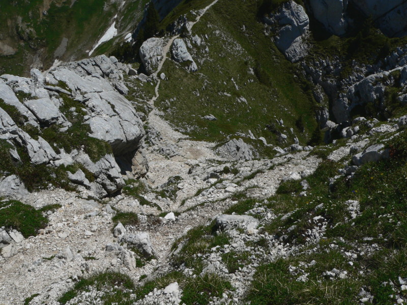 Passage escarpé avant le sommet
