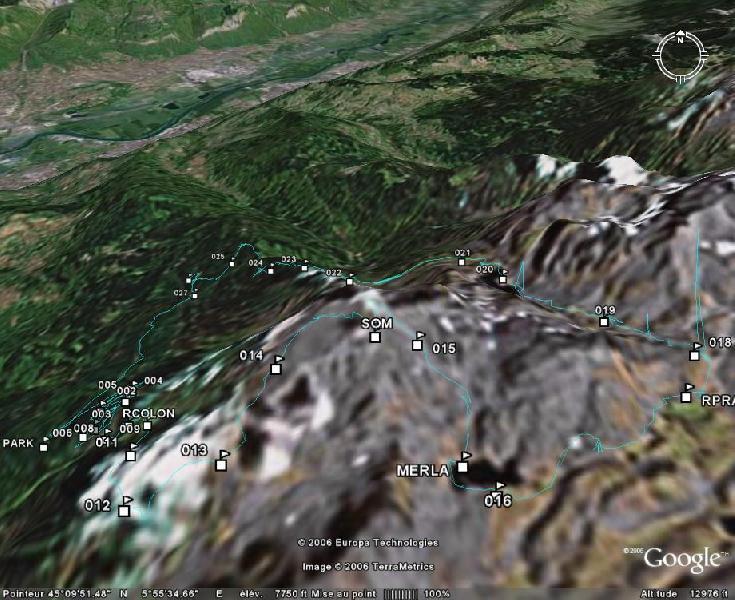 Profil sur Googleearth