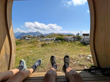 Par le chemin tannes et glacière et gilet de l'agneau 