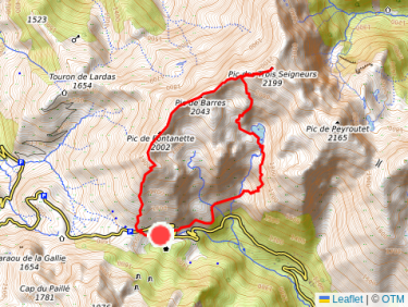 Pic des 3 seigneurs par l&apos;étang d&apos;arbu en boucle .