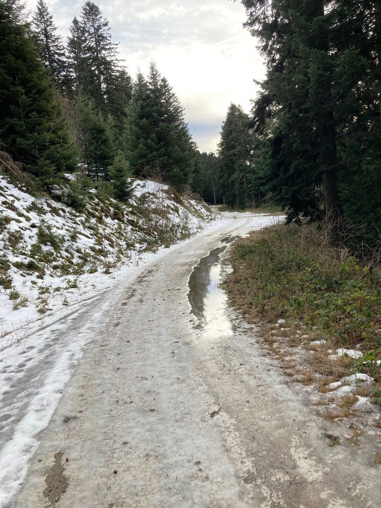 Piste supérieure verglacée
