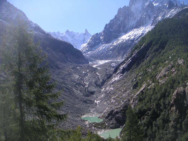 point de vue sur la Mer de Glace et ses lacs