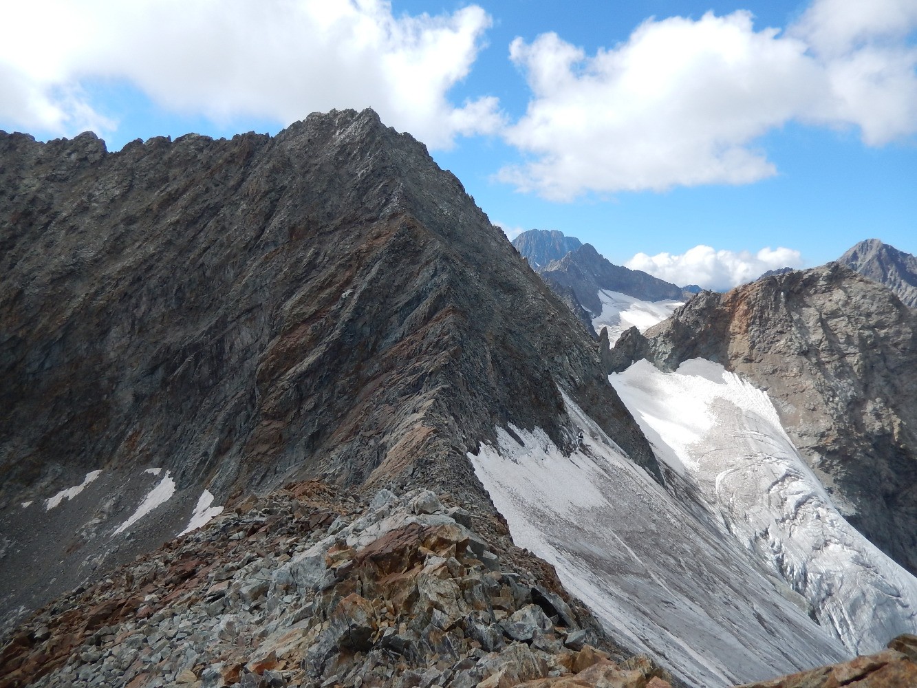 Pointe Guyard, col des Boeufs Rouges et glacier des Boeufs Rouges