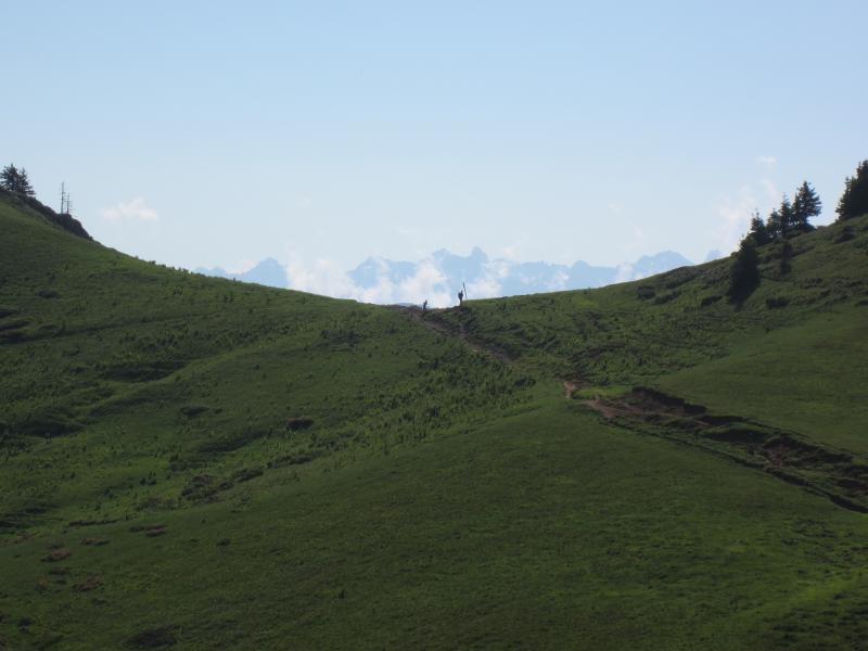 Randonneurs au col de la Grande Vache