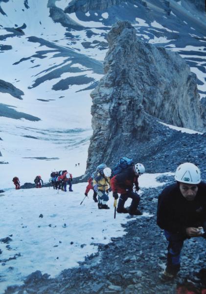 RemontÃ©e du couloir vers le col de la ParrachÃ©e