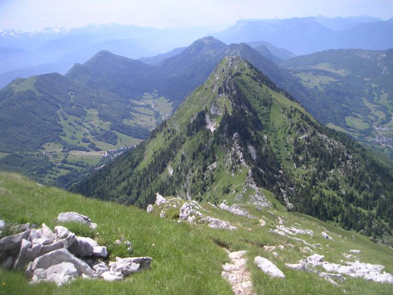 Rochers de Bade et arête sud vus d'en haut