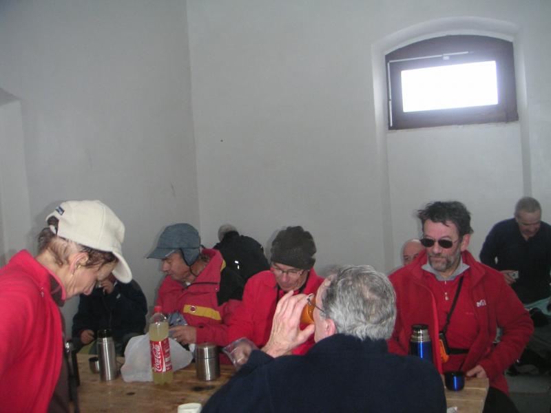repas dans l'abri
