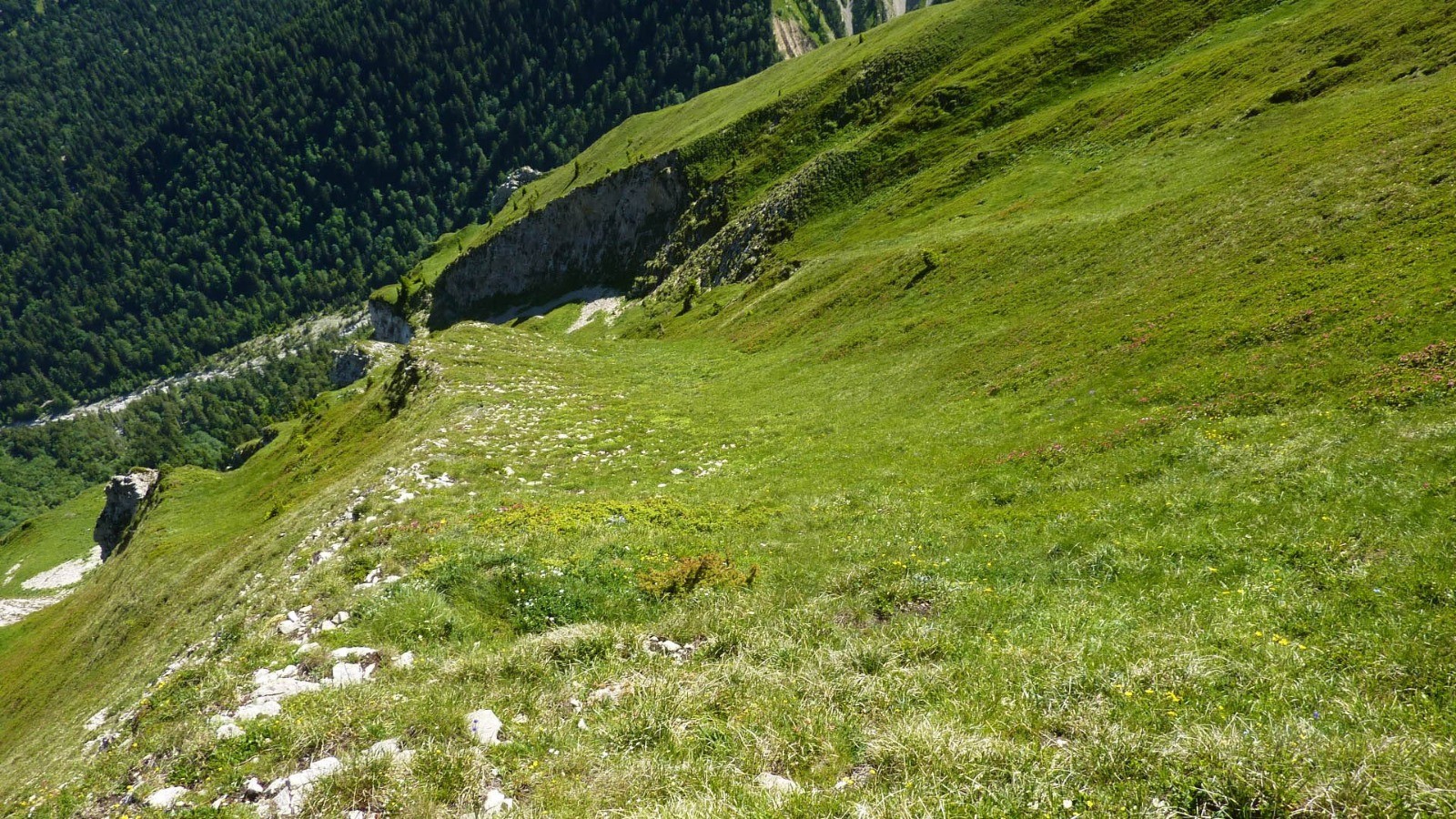 Rester bien dans le cÃ´ne au centre, droit vers la falaise du Balcon