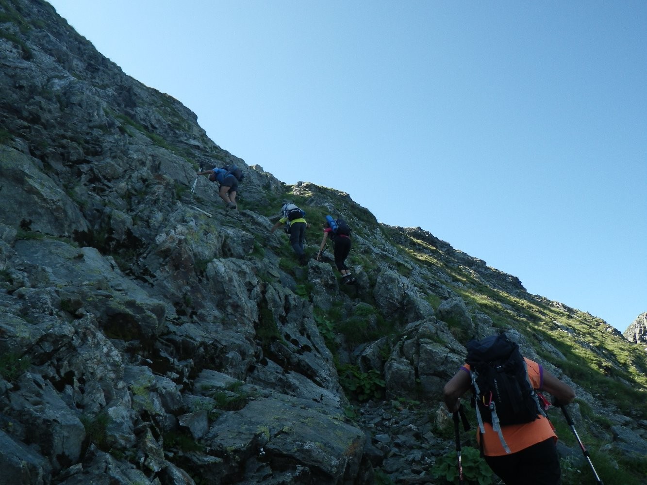 Rampe entre le col du Rafou et l'arÃªte sommitale