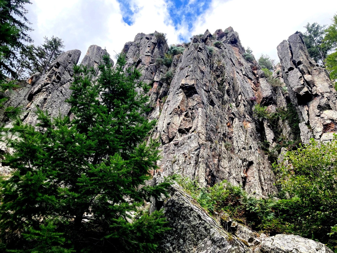 rochers du site d'escalade