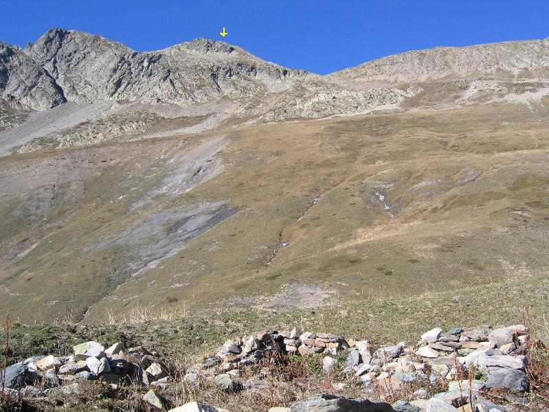 Sommet avant d'attaquer les pentes