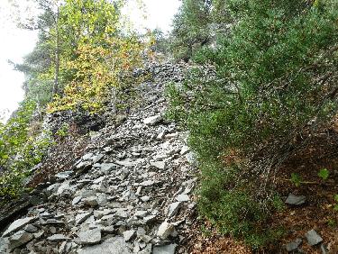 Sentier raide et phonolites de Peyre de Bard