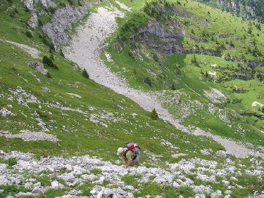 Montée à la crête des Crocs