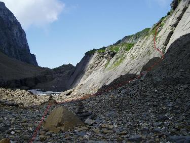Vallon des Chambres, passage des dalles du lac