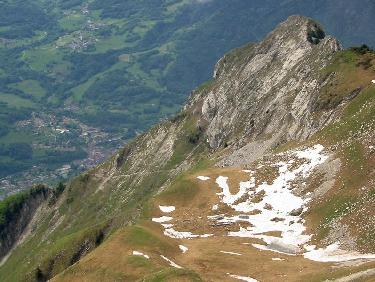 Vue sur l'itinéraire de montée