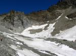 Les premiers névés du glacier de la Sassière