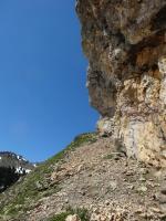 Départ de la vire du rocher de Pré Large