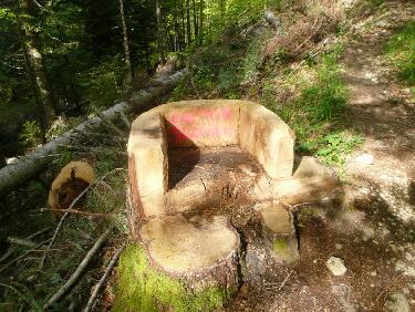 Ce coup ci de l&apos;Art Brut! un trône en pleine forêt