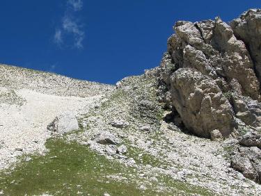 Le passage le plus pratique vers la crête.