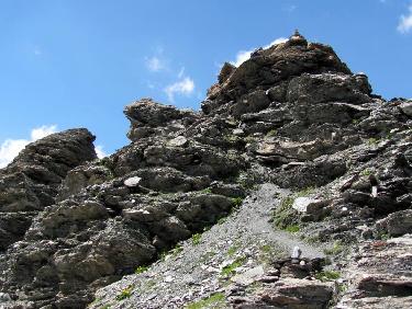 A l&apos;approche du sommet.