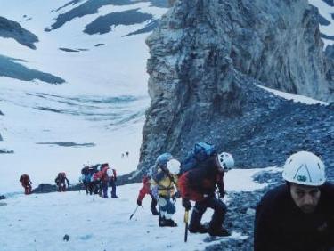 RemontÃ©e du couloir vers le col de la ParrachÃ©e