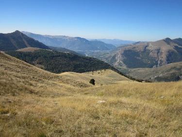 remontée des pentes herbeuses