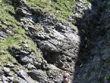 Passage sur la vire supérieure