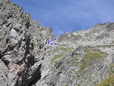 Dans la partie supérieure de la rando