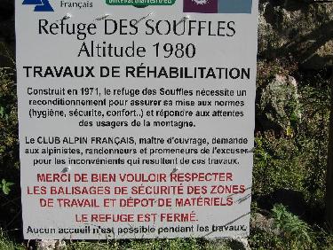 Info refuge des Souffles