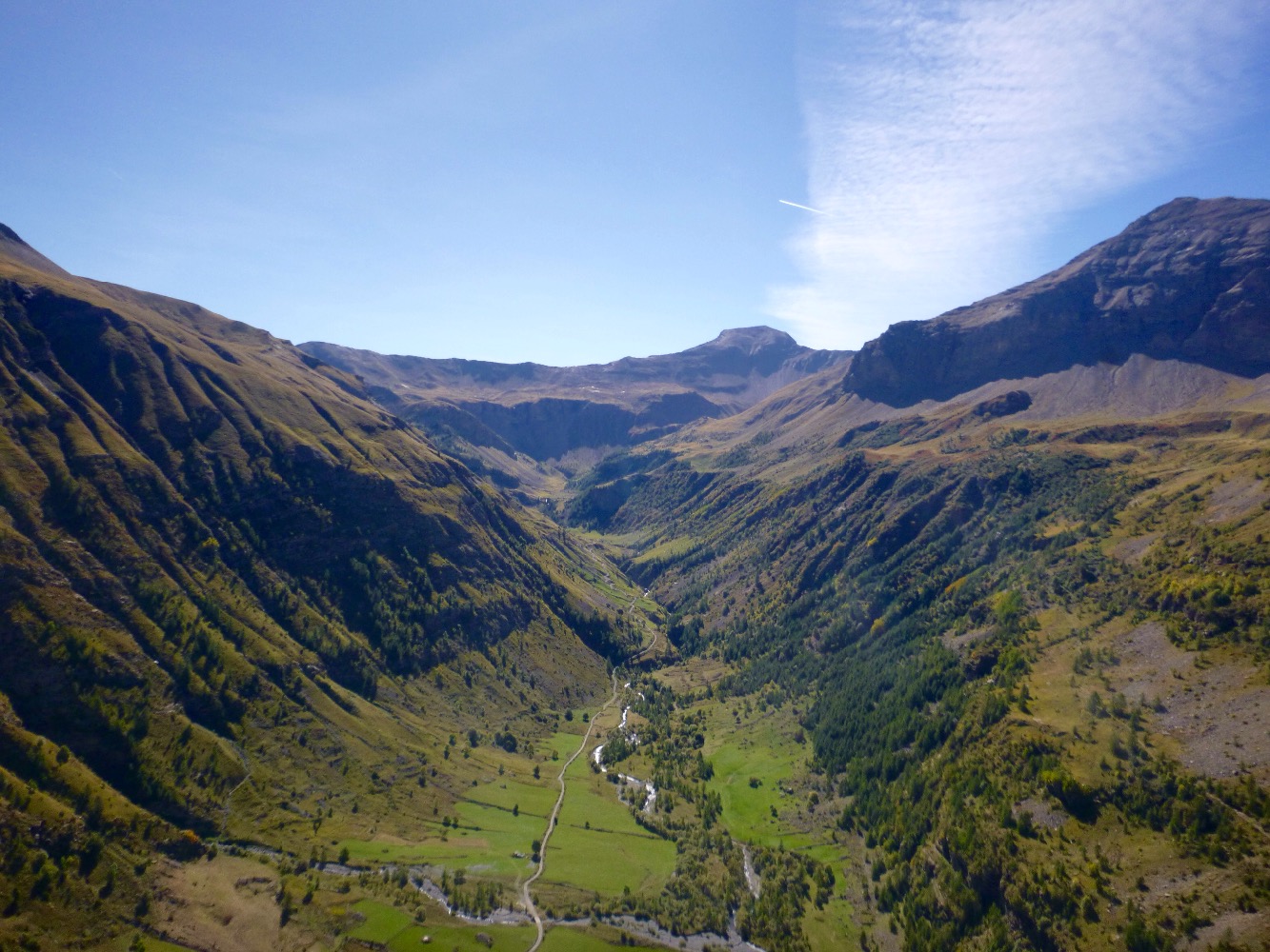 Le Mourre Froid au fond du vallon Ã  remonter 