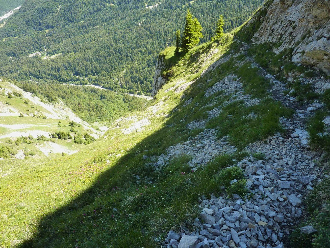 Sur la belle trace, au bas du Balcon