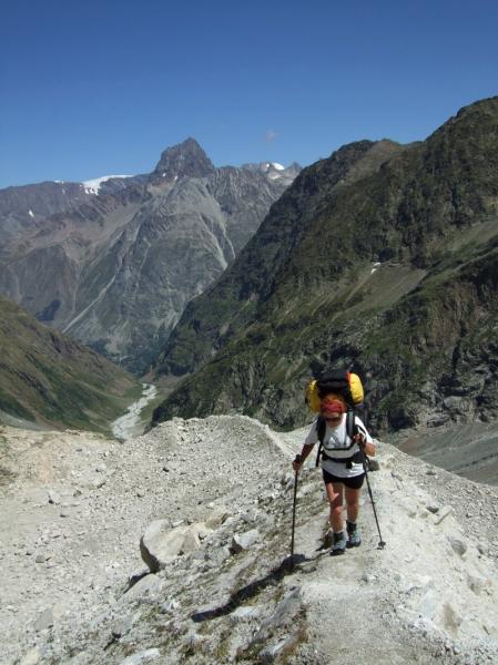 sur le fil de la moraine de montée