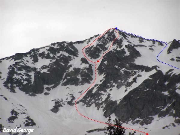 Trace Pic de Cabottes Couloir N