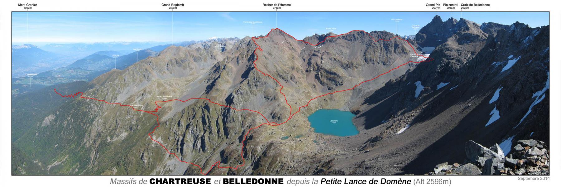 Trace sur photo panoramique