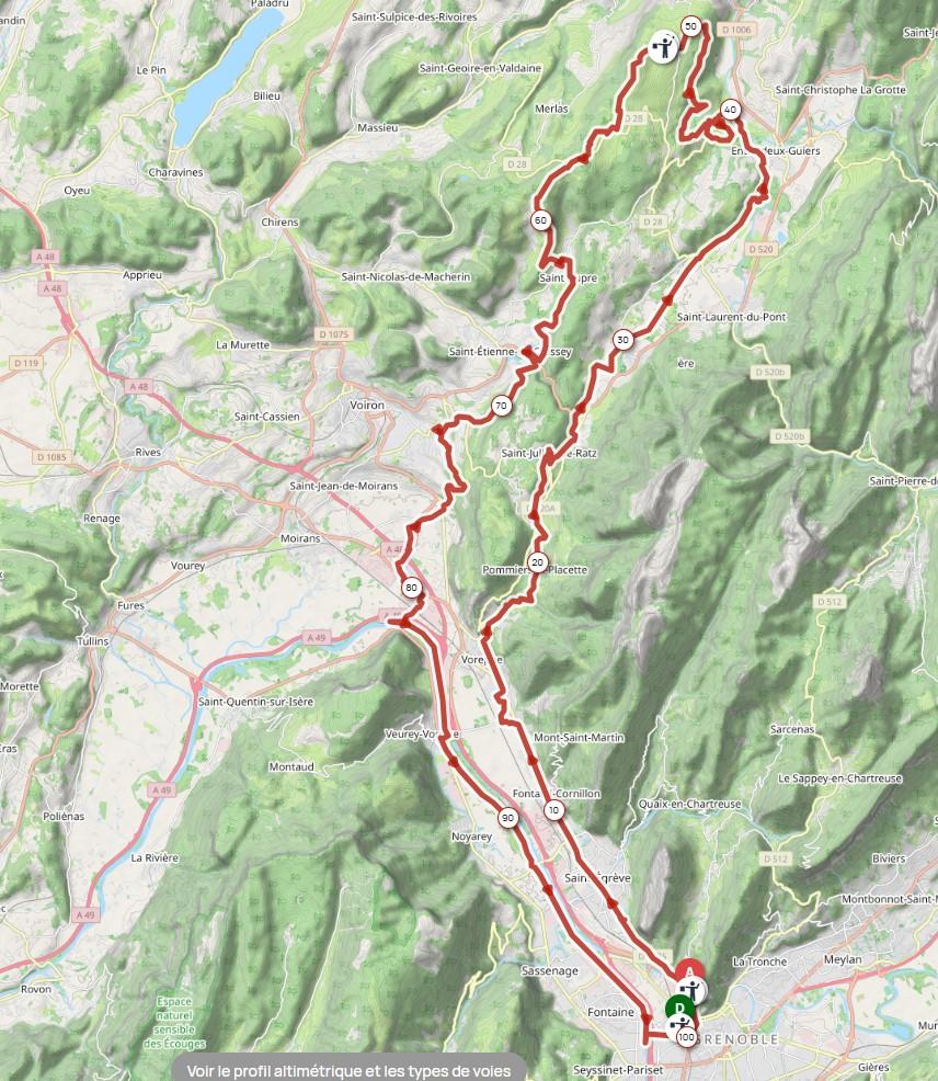Trace du parcours deux jours