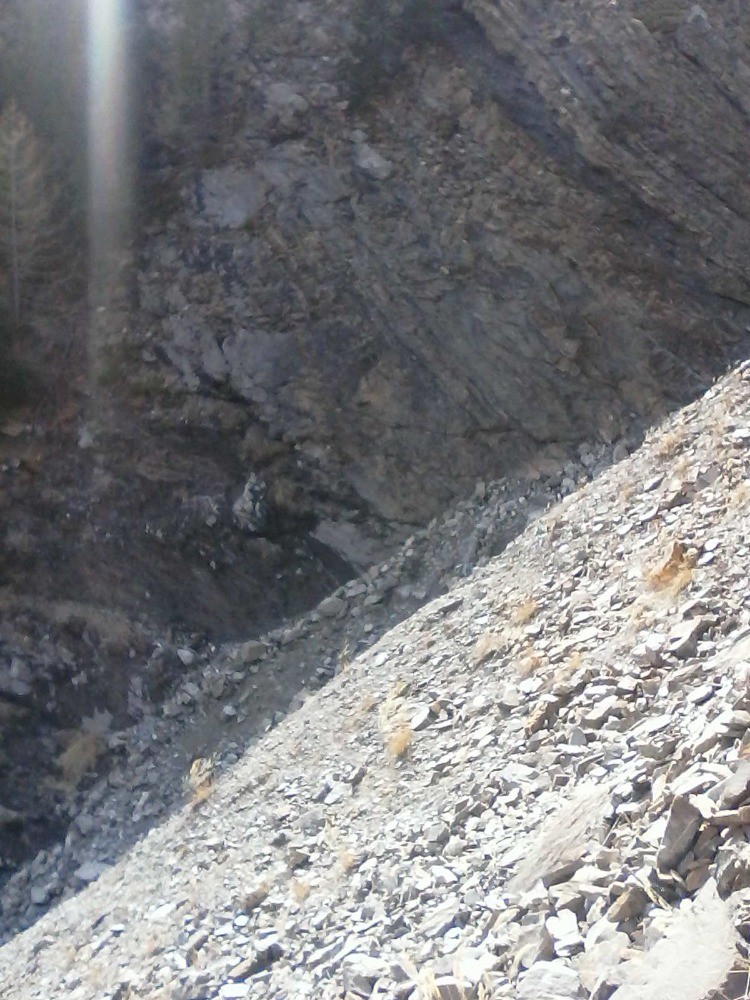 traversÃ©e du ravin  gourette, juste au dessus de petites barres rocheuses