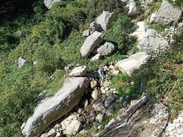 Traversée du ruisseau câblée