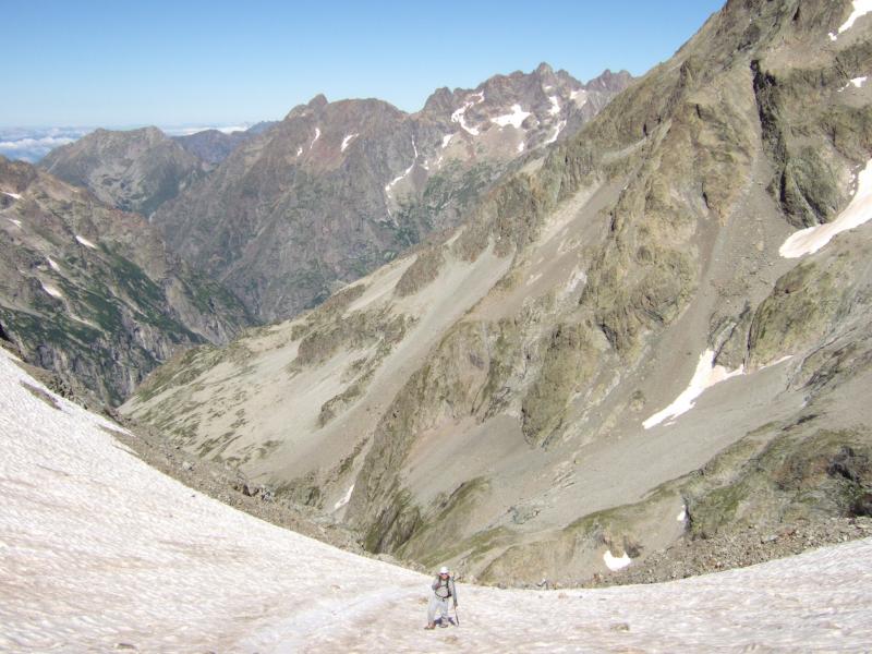 une marmotte sur le névé