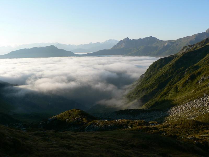 Vallon du Bridan et mer de nuage en Tarentaise