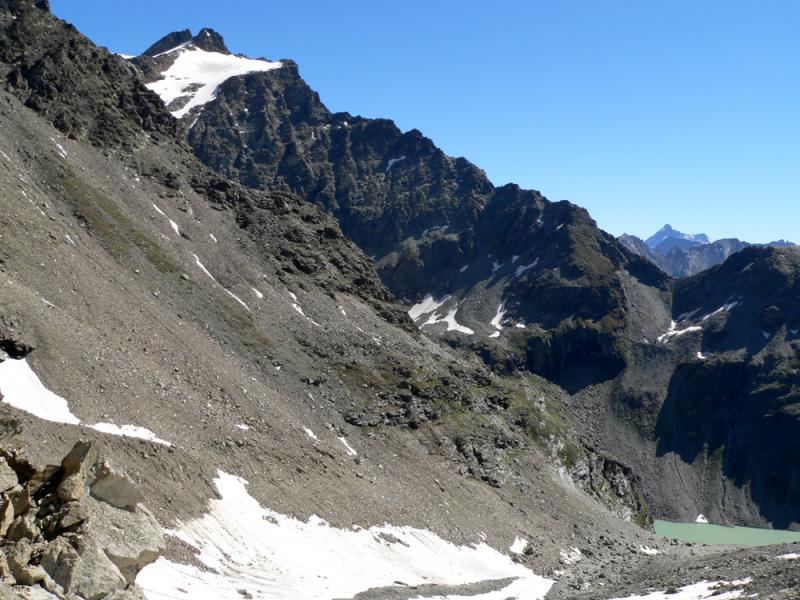 Vue du col sur le lac San Grato